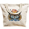 Geanta Canvas Tote pentru femei Blue Butterfly, 40x51 cm, Bej, BEKZ® 17 40x51 cm