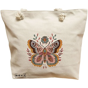 Geanta Canvas Tote pentru femei Flower Butterfly