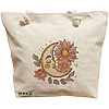 Geanta Canvas Tote pentru femei Moon Flowers, 40x51 cm, Bej, BEKZ® 16 Geanta Canvas Tote pentru femei Moon Flowers