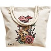 Geanta Canvas Tote pentru femei Colorful Mushrooms, 40x51 cm, Bej, BEKZ® 17 40x51 cm