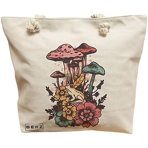 Geanta Canvas Tote pentru femei Colorful Mushrooms