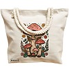 Geanta Canvas Tote pentru femei Colorful Mushrooms 2, 40x51 cm, Bej, BEKZ® 17 40x51 cm