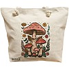 Geanta Canvas Tote pentru femei Colorful Mushrooms 2, 40x51 cm, Bej, BEKZ® 16 Geanta Canvas Tote pentru femei Colorful Mushrooms 2