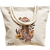 Geanta Canvas Tote pentru femei Colorful Mushrooms 3, 40x51 cm, Bej, BEKZ® 17 40x51 cm