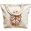 Geanta Canvas Tote pentru femei Colorful Mushrooms 5, 40x51 cm, Bej, BEKZ® 17 40x51 cm
