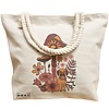 Geanta Canvas Tote pentru femei Colorful Mushrooms 6, 40x51 cm, Bej, BEKZ® 17 40x51 cm