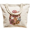 Geanta Canvas Tote pentru femei Colorful Mushrooms 7, 40x51 cm, Bej, BEKZ® 17 40x51 cm