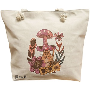 Geanta Canvas Tote pentru femei Colorful Mushrooms 7