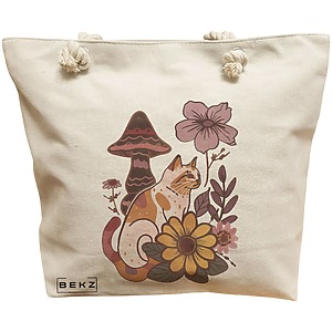 Geanta Canvas Tote pentru femei Colorful Mushrooms 8