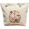 Geanta Canvas Tote pentru femei Colorful Mushrooms 9, 40x51 cm, Bej, BEKZ® 16 Geanta Canvas Tote pentru femei Colorful Mushrooms 9