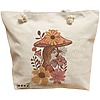 Geanta Canvas Tote pentru femei Colorful Mushrooms 10, 40x51 cm, Bej, BEKZ® 16 Geanta Canvas Tote pentru femei Colorful Mushrooms 10