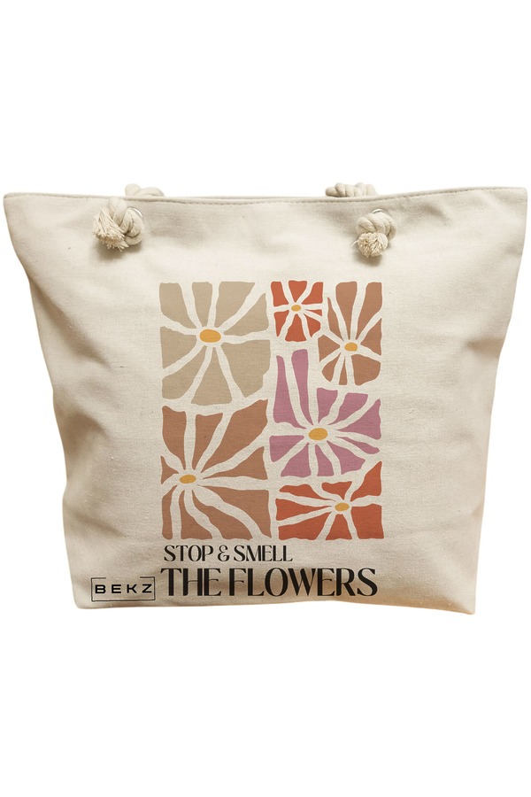 Geanta Canvas Tote pentru femei Boho Style 3, 40x51 cm, Bej, BEKZ® 11 Geanta Canvas Tote pentru femei Boho Style 3