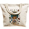Geanta de Plaja Canvas Tote pentru femei Energy Mood 2, 40x51 cm, Bej, BEKZ® 17 40x51 cm