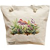 Geanta Canvas Tote pentru femei Colorful Mushrooms 11, 40x51 cm, Bej, BEKZ® 16 Geanta Canvas Tote pentru femei Colorful Mushrooms 11