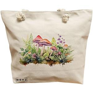 Geanta Canvas Tote pentru femei Colorful Mushrooms 11
