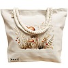 Geanta Canvas Tote pentru femei Colorful Mushrooms 12, 40x51 cm, Bej, BEKZ® 17 40x51 cm