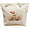Geanta Canvas Tote pentru femei Colorful Mushrooms 12, 40x51 cm, Bej, BEKZ® 16 Geanta Canvas Tote pentru femei Colorful Mushrooms 12