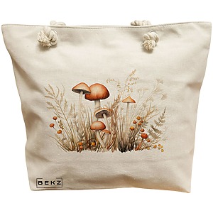 Geanta Canvas Tote pentru femei Colorful Mushrooms 12