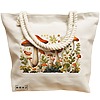 Geanta Canvas Tote pentru femei Colorful Mushrooms 12, 40x51 cm, Bej, BEKZ® 17 40x51 cm