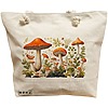 Geanta Canvas Tote pentru femei Colorful Mushrooms 12, 40x51 cm, Bej, BEKZ® 16 Geanta Canvas Tote pentru femei Colorful Mushrooms 12