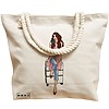 Geanta Canvas Tote pentru femei Travel Girl, 40x51 cm, Bej, BEKZ® 17 40x51 cm