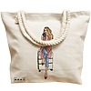 Geanta Canvas Tote pentru femei Travel Girl 2, 40x51 cm, Bej, BEKZ® 17 40x51 cm