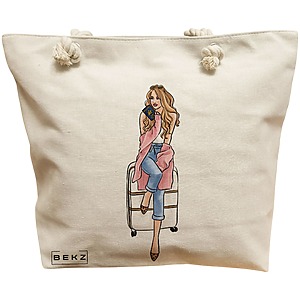 Geanta Canvas Tote pentru femei Travel Girl 2