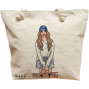 Geanta Canvas Tote pentru femei Travel Girl 4