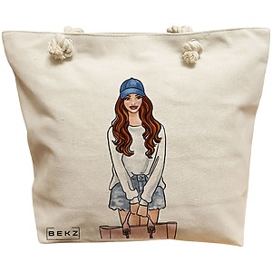 Geanta Canvas Tote pentru femei Travel Girl 5