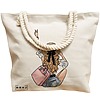 Geanta Canvas Tote pentru femei Travel Girl 7, 40x51 cm, Bej, BEKZ® 17 40x51 cm