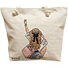 Geanta Canvas Tote pentru femei Travel Girl 7, 40x51 cm, Bej, BEKZ® 16 Geanta Canvas Tote pentru femei Travel Girl 7