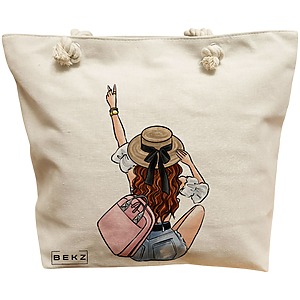 Geanta Canvas Tote pentru femei Travel Girl 8