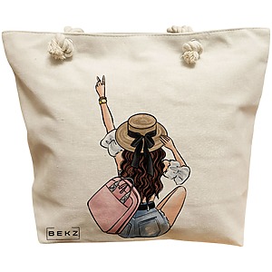 Geanta Canvas Tote pentru femei Travel Girl 9