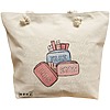 Geanta Canvas Tote pentru femei Travel Girl 11, 40x51 cm, Bej, BEKZ® 16 Geanta Canvas Tote pentru femei Travel Girl 11