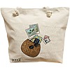 Geanta Canvas Tote pentru femei Travel Girl 12, 40x51 cm, Bej, BEKZ® 16 Geanta Canvas Tote pentru femei Travel Girl 12