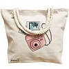 Geanta Canvas Tote pentru femei Travel Girl 13, 40x51 cm, Bej, BEKZ® 17 40x51 cm