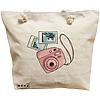 Geanta Canvas Tote pentru femei Travel Girl 13, 40x51 cm, Bej, BEKZ® 16 Geanta Canvas Tote pentru femei Travel Girl 13
