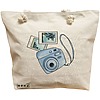 Geanta Canvas Tote pentru femei Travel Girl 14, 40x51 cm, Bej, BEKZ® 16 Geanta Canvas Tote pentru femei Travel Girl 14