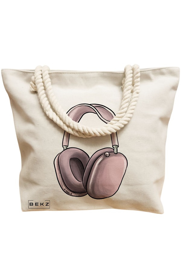 Geanta Canvas Tote pentru femei Travel Girl 15, 40x51 cm, Bej, BEKZ® 12 40x51 cm