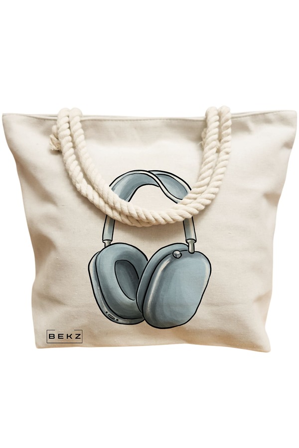 Geanta Canvas Tote pentru femei Travel Girl 16, 40x51 cm, Bej, BEKZ® 12 40x51 cm