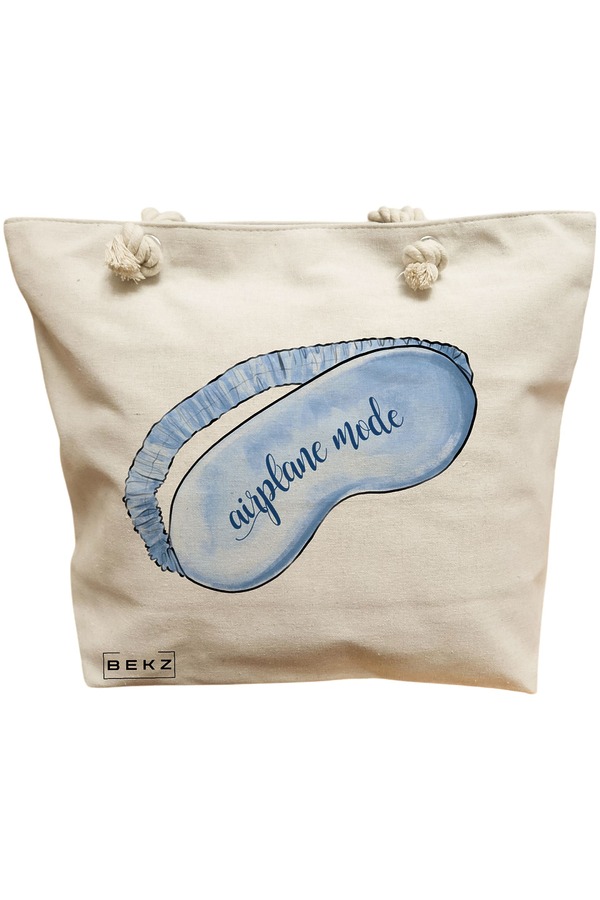 Geanta Canvas Tote pentru femei Travel Girl 17, 40x51 cm, Bej, BEKZ® 11 Geanta Canvas Tote pentru femei Travel Girl 17