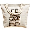 Geanta Canvas Tote pentru femei Travel Girl 17, 40x51 cm, Bej, BEKZ® 17 40x51 cm