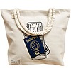 Geanta de Plaja Canvas Tote pentru femei Travel Girl 17, 40x51 cm, Bej, BEKZ® 17 40x51 cm