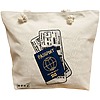 Geanta de Plaja Canvas Tote pentru femei Travel Girl 17, 40x51 cm, Bej, BEKZ® 16 Geanta Canvas Tote pentru femei Travel Girl 17
