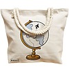 Geanta Canvas Tote pentru femei Travel Girl 17, 40x51 cm, Bej, BEKZ® 17 40x51 cm