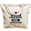 Geanta Canvas Tote pentru femei Yoga gives you super powers, 40x51 cm, Bej, BEKZ® 17 40x51 cm