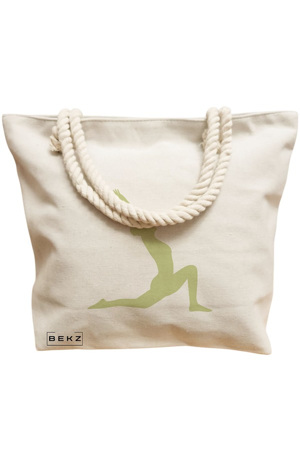Geanta Canvas Tote pentru femei Yoga 2, 40x51 cm, Bej, BEKZ® 12 40x51 cm