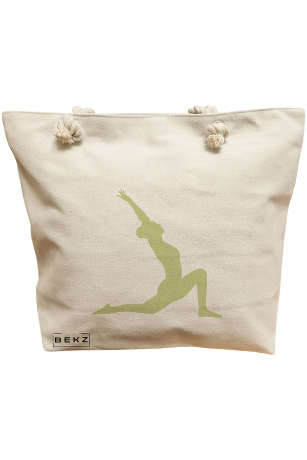 Geanta Canvas Tote pentru femei Yoga 2, 40x51 cm, Bej, BEKZ® 11 Geanta Canvas Tote pentru femei Yoga 2