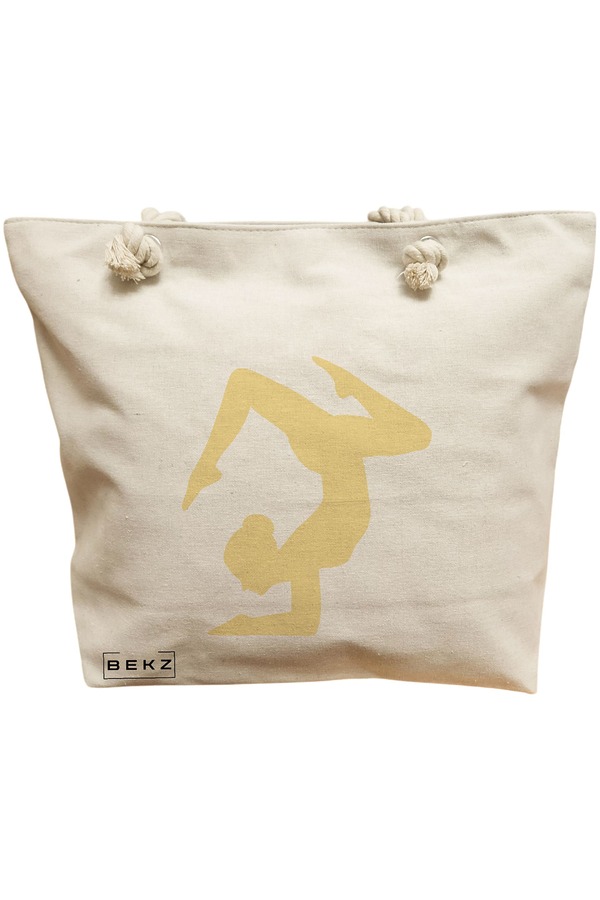Geanta Canvas Tote pentru femei Yoga 3, 40x51 cm, Bej, BEKZ® 11 Geanta Canvas Tote pentru femei Yoga 3