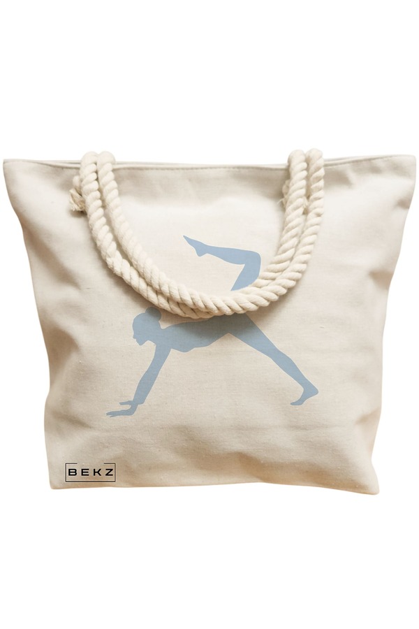 Geanta Canvas Tote pentru femei Yoga 5, 40x51 cm, Bej, BEKZ® 12 40x51 cm